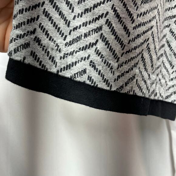 Parish Nation Short Sleeve Pullover Hooded Sweatshirt White Gray Zipper Men's 1X - Picture 4 of 16